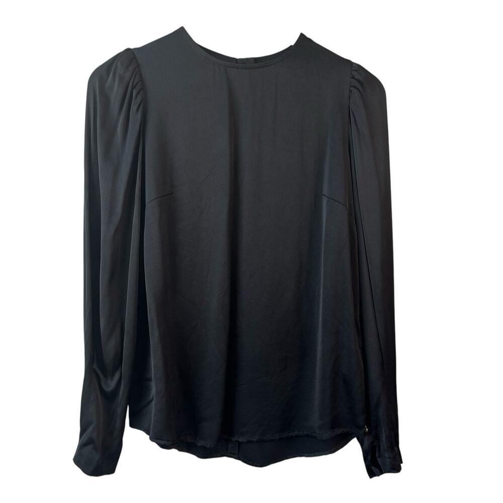 Anthropologie Ottodame Womens Top 4 Black Silky Satin Whimsigoth Career Preppy